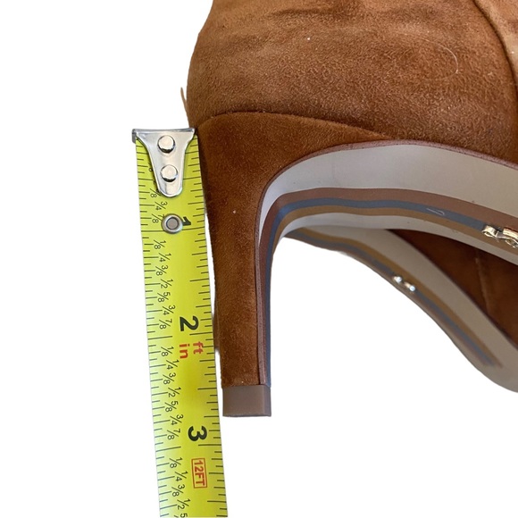 NEW Sam Edelman Ulissa suede pointy kitten heel boots booties cognac brown 7 37 - Picture 13 of 15